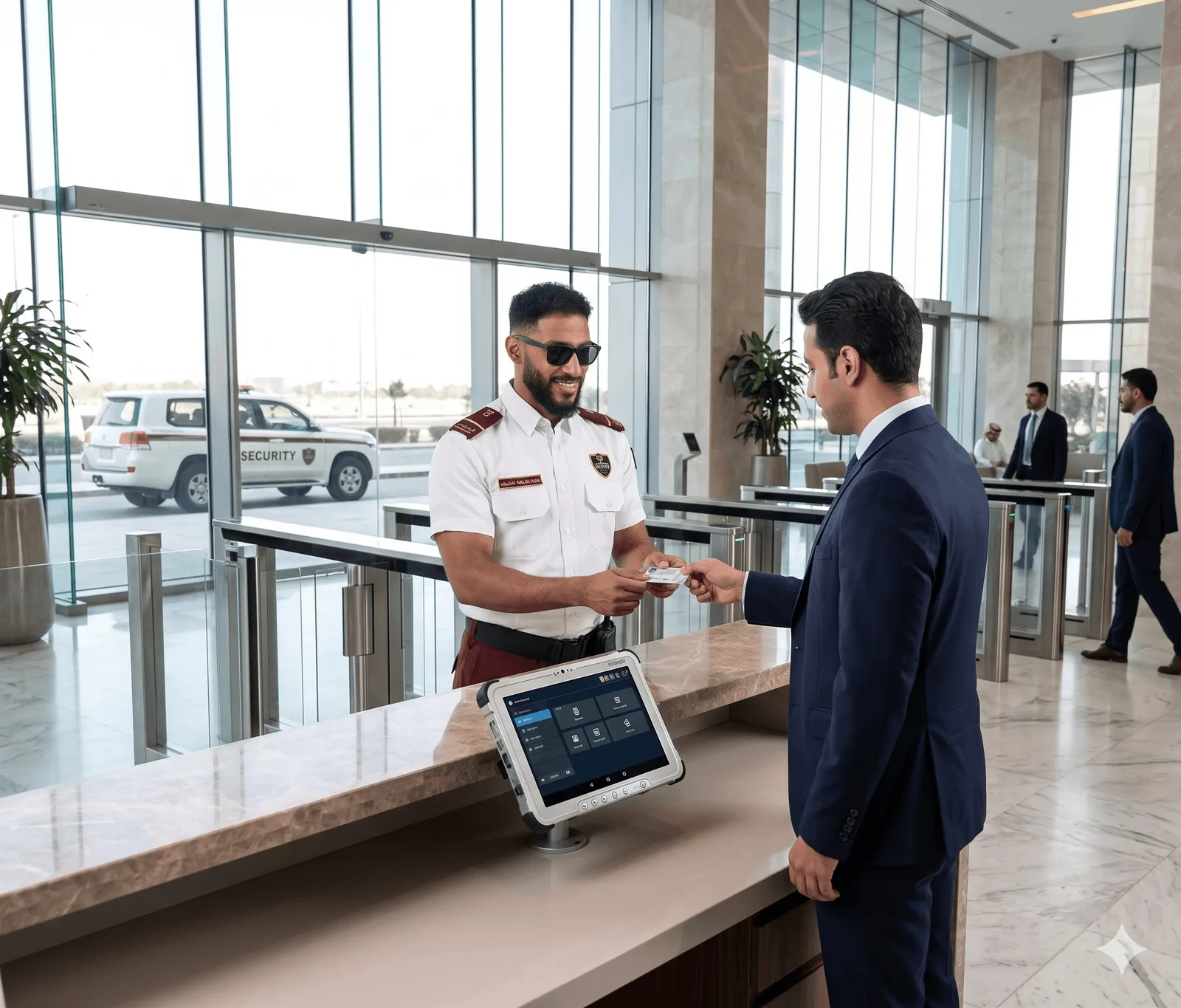 ضابط أمن في بيئة تجارية للتجزئة