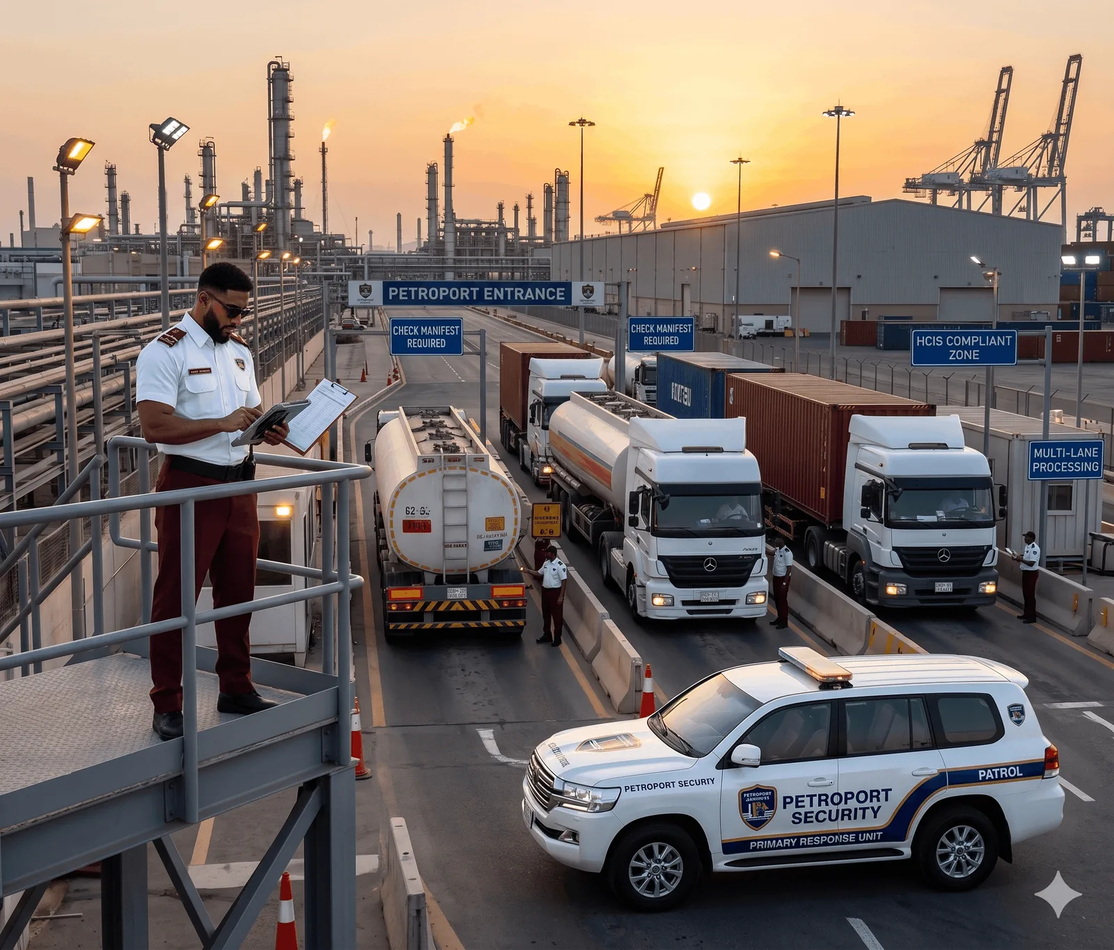 Industrial security guards at a Saudi plant