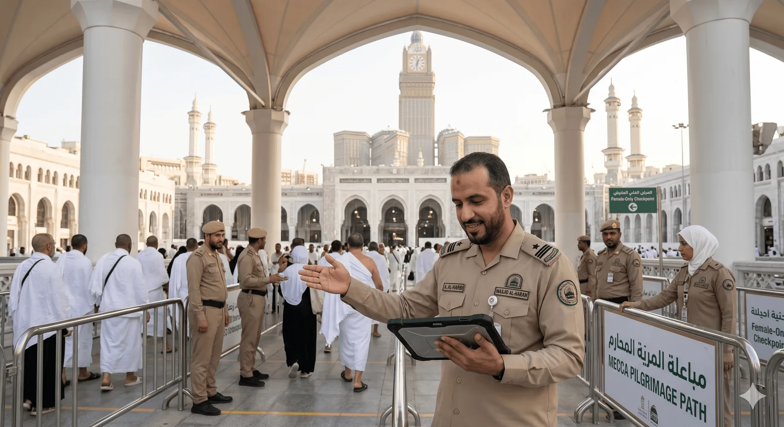 Security guards on duty in Mecca