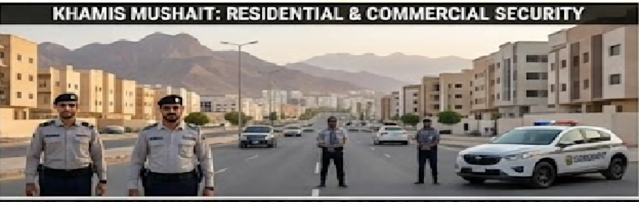 فريق أمن ومركبة دورية في شارع سكني بخميس مشيط